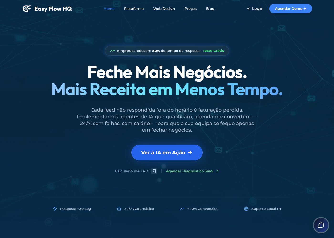 Página inicial do Easy Flow HQ